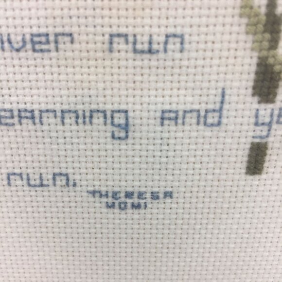 Vintage Handmade Cross Stitch River Song July 25-30 1983 Poem Wood Frame 12"x15" - Picture 4 of 8